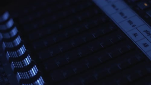 Sound equalizer on mixer monitor 4K