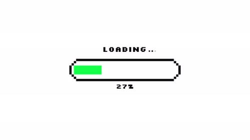 Pixelated Data Processing Bar Animation Overlay