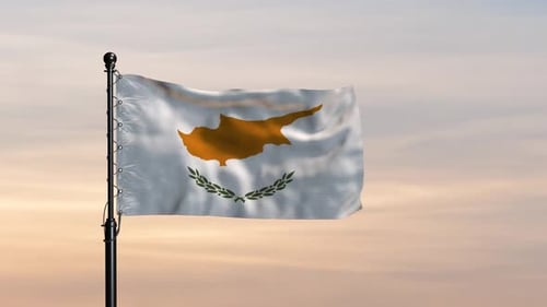 Cyprus Glorious Flag Waving under a Breezy Sky