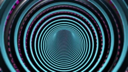 3d Neon tunnel dark