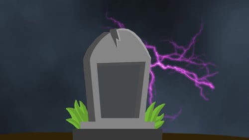 halloween tombstone graveyard scary horror festival background animation