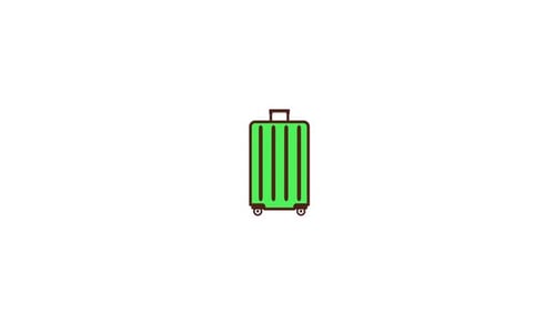 Animated Travel Suitcase Icon in Flat Design