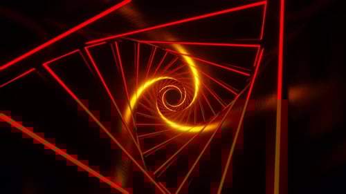 Red And Orange Glowing Spiral Tunnel Background Vj Loop In 4K