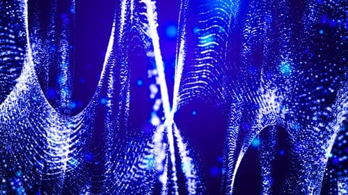 Abstract Blue Particle Waves Digital Flow Loop Background