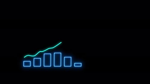 Animated Neon Data Growth Chart