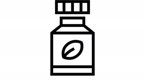 Minimalist Shaking Health Supplement Bottle Line Icon