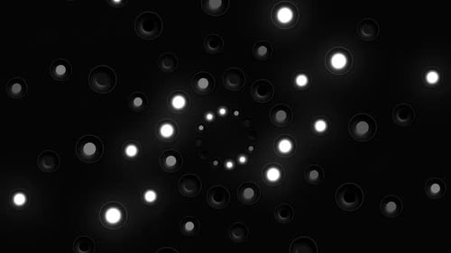 Dynamisch leuchtende Kreise pulsieren in dunkler abstrakter Bewegung