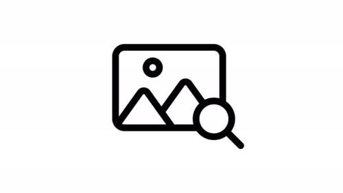 Animated Image Search Icon Flat Design Loop