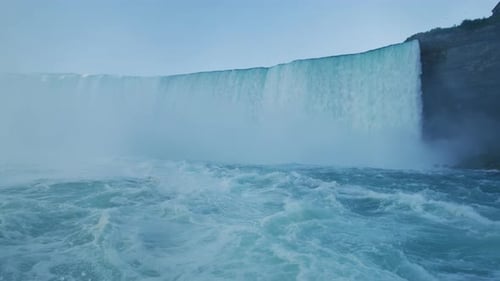 The foamy water of Niagara Falls