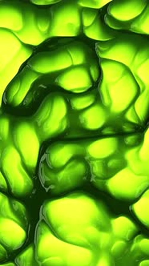 Abstract Green Viscous Fluid Animation Looping Background
