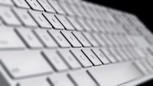 Close-Up of White Computer Keyboard