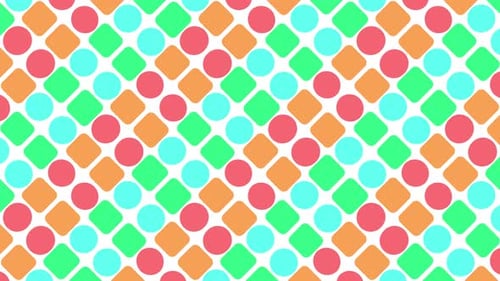 Seamless Looping Geometric Pattern with Colorful Morphing Shapes