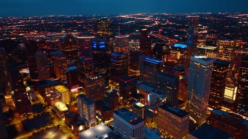 Panorama of beautiful Houston, Texas, USA at night.
