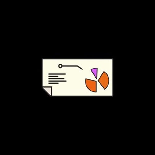 Flat Design Animated Business Document with Charts