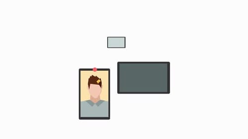 Online Video Chat Communication Flat Design Animation