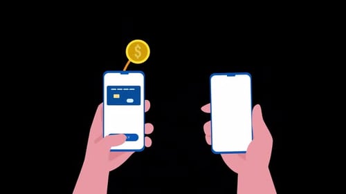 Flat Design Mobile Payment Transaction Animation