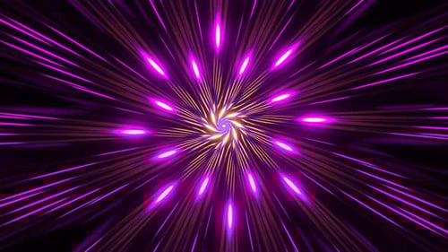 Abstract Neon Light Tunnel Starburst Animation Background