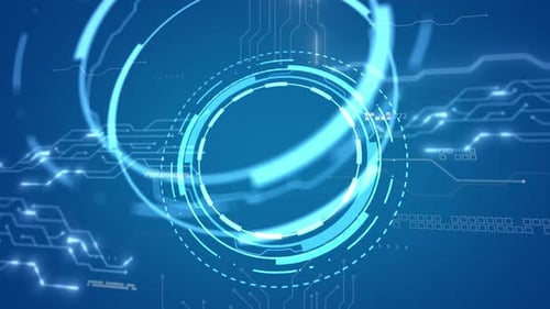 Futuristic Digital HUD Circle Reveal for Technology Opener