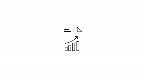 Minimalist Animation Of A Document With An Upward Trending Bar Graph