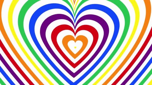 Gay Pride Rainbow Hearts Loop Background