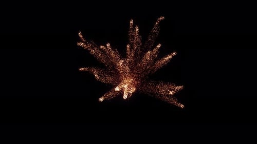 Fluid Particle Burst Reveal with Shimmer Effect