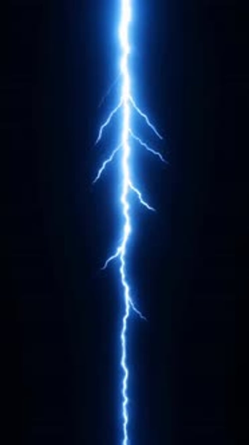 Dynamic Electric Blue Lightning Bolt Strike Animation