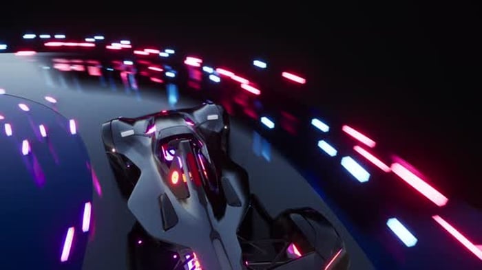 Screen of Car Racing Game with Sportscar Driving Fast Through ...