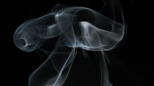 Abstract Smoke Flowing on Black Background