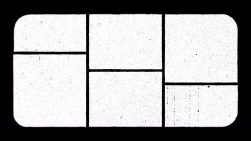 Collage Collection: Vintage screen effect in rectangular collage layout for closing shot