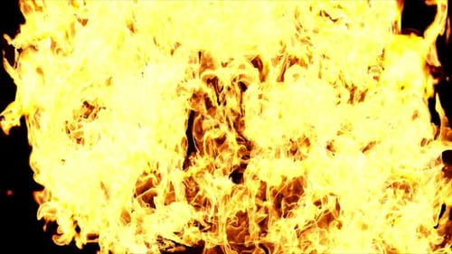 Brennende Flammen in der Nähe der Kamera
