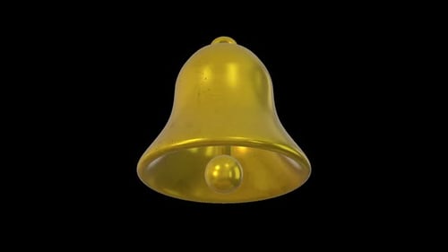 Glänzende goldene Glocke auf schwarzem Hintergrund