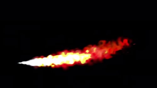Left To Right Simple Fire Flamer Cartoon Theme Animation On Transparent Background