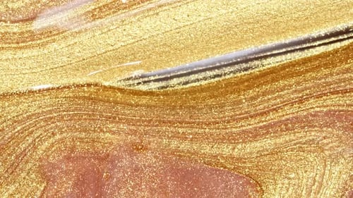 Swirling Golden and Light Brown Paint Shimmer