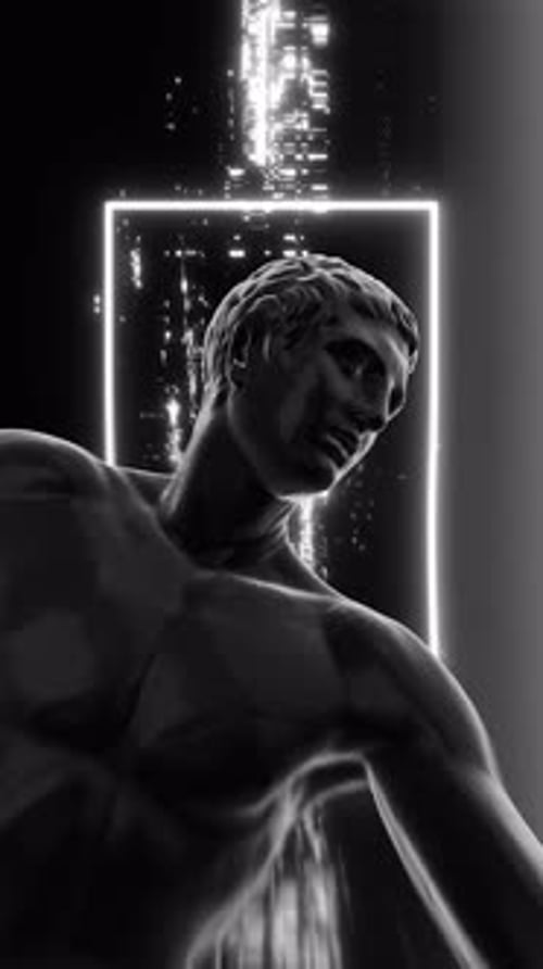 Dark Discobulus Roman Statue Vertical Vj Loop