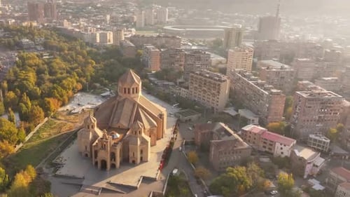 Aerial View Of Yerevan Cityscape, Capital Of Armenia