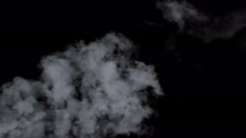 realistic animation of smoke bursting from under black screen, video overlay