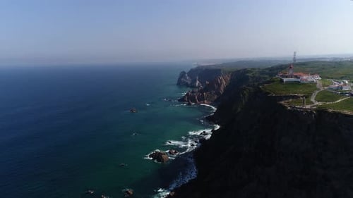 Cape Cabo da Roca at Atlantic coast, Portugal, is the westernmost mainland coast of europe
