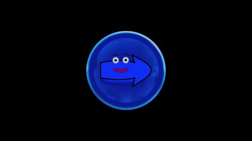 Spinning Cute Blue 3D Arrow Button Animation