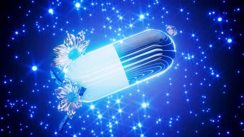 Abstract 4K animation of a pill