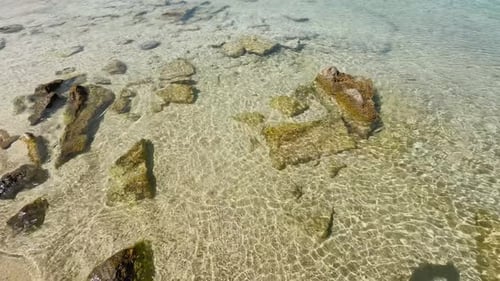Clean blue flag beaches of Halkidiki Peninsula, Greece