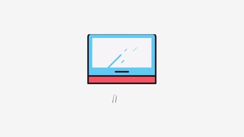 Flat Design Technology Icons Animation Reveals Pack