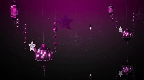 Glowing Ramadan and Eid Celebration Lanterns Background Loop