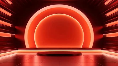 Futuristic Red Glowing Stage for Product Showcase Background