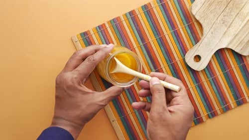 Homemade Ghee in Container on a Table