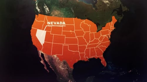 Nevada Us State Satellite Map Animation V1