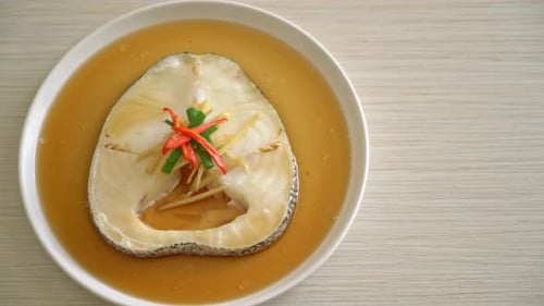 Steamed Cod Fish with Soy Sauce