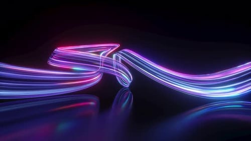 Abstract Neon Light Trails Loop Background