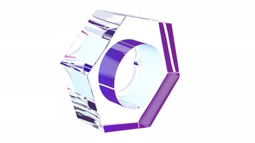 Rotating Abstract Hexagonal Prism with Light Refraction Effects