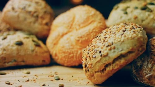 Close-up of Delicious Freshly Baked Bread Rolls