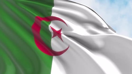 Algeria Flag Waving Loopable Motion Background